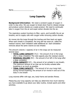 Lung Capacity - Science