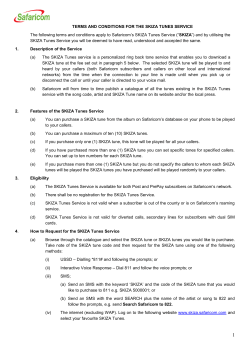 TERMS AND CONDITIONS FOR THE SKIZA TUNES