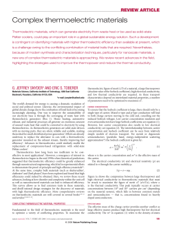 Complex thermoelectric materials