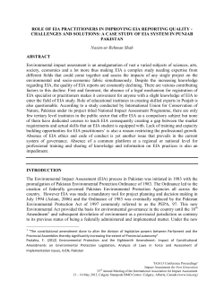 role of eia practitioners in improving eia reporting