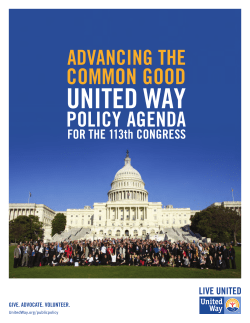 United Way Policy Agenda for the 113th Congress