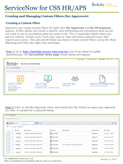 Custom Filters for Approvers