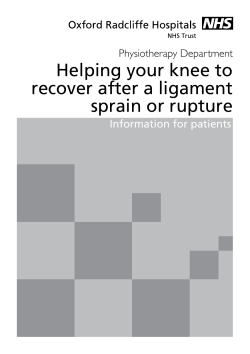 Helping your knee to recover after a ligament sprain or rupture