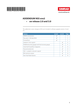 ADDENDUM NSS evo2 sw release 2.0 and 3.0