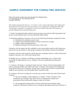 This sample Agreement for Services, or Contract, is for a