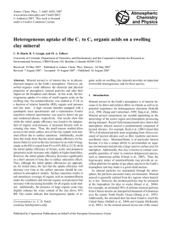 Heterogeneous uptake of the C1 to C4 organic acids on a swelling