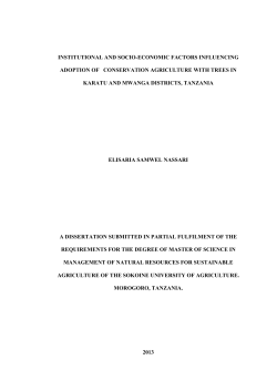 INSTITUTIONAL AND SOCIOECONOMIC FACTORS INFLUENCING