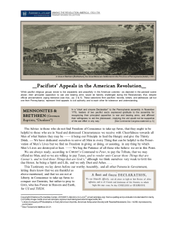 Pacifists` appeals for tolerance in the first years of