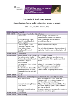 Program of the event Objectification updated 18 may