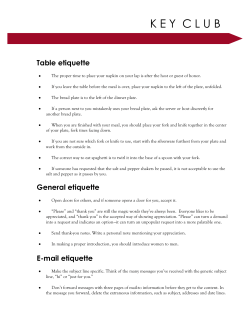 Etiquette - PA Key Club