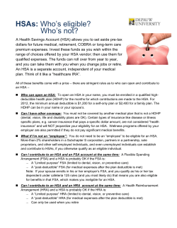 HSAs: Who`s eligible? Who`s not?