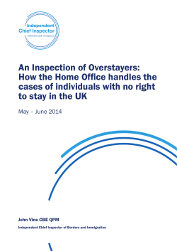 An Inspection of Overstayers - Independent Chief Inspector of