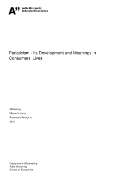 Fanaticism - Its Development and Meanings in Consumers` Lives