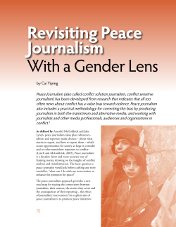 Revisiting Peace Journalism With a Gender Lens