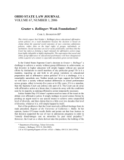 Grutter v. Bollinger - Moritz College of Law