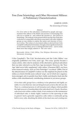 Free Zone Scientology and Other Movement Milieus: A
