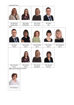 Leadership Team Mrs Bennett Headteacher Mrs Davies SENCO