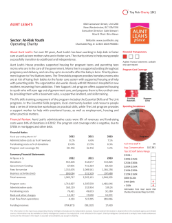 AUNT LEAH`S Sector: At-Risk Youth Operating Charity