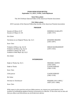 Piano Dedication Recital program