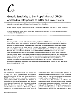 Genetic Sensitivity to 6-n-Propylthiouracil (PROP)