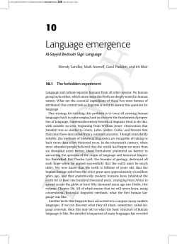 10 Language emergence - Stony Brook Linguistics