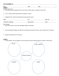 Juliet`s Future Nurse Lady Capulet Capulet Juliet