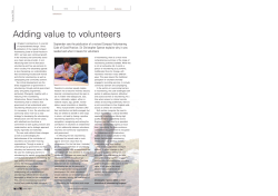 Adding value to volunteers