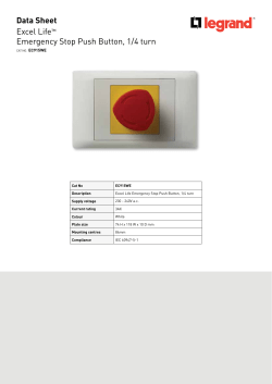 Excel Life&trade; Emergency Stop Push Button, 1/4 turn Data Sheet
