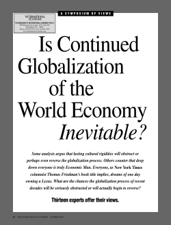 Is Continued Globalization of the World Economy Inevitable?
