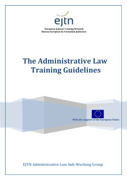 The Administrative Law Training Guidelines