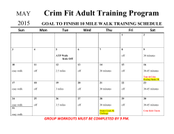 MAY ​ ​Crim Fit Adult Training Program