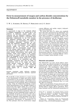 Error in measurement of oxygen and carbon dioxide concentrations