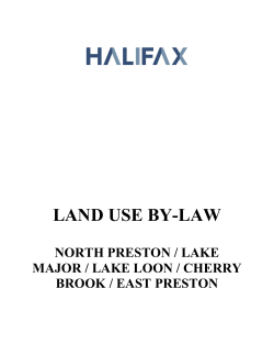 Land Use By-Laws: NORTH PRESTON / LAKE MAJOR