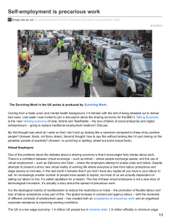 Self-employment is precarious work