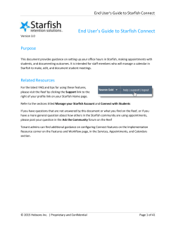 End User`s Guide to Starfish Connect