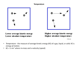 Temperature &bull; Temperature - the measure of average kinetic energy