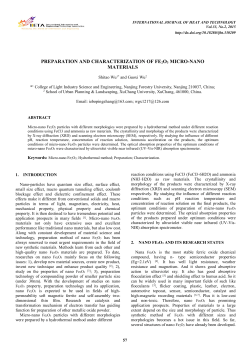 preparation and characterization of fe2o3 micro-nano materials