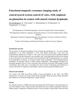 Functional magnetic resonance imaging study of - ORL