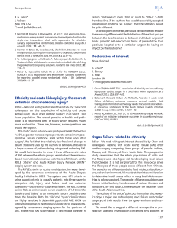 Ethnicity and acute kidney injury: the correct definition of acute