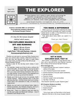 THE EXPLORER - Kansas Sampler Foundation