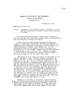 EXECUTIVE OFFICE OF THE PRESIDENT It is not