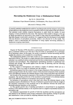 Harvesting the Mushroom Crop : a Mathematical Model