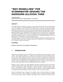 "Not-Modelling" for Stormwater Around the Kaikoura Alluvial Fans