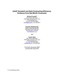 GAAP Goodwill and Debt Contracting Efficiency: Evidence from Net