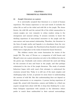 CHAPTER 1 THEORETICAL PERSPECTIVE (i) Jungle Literature as