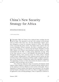 China`s New Security Strategy for Africa