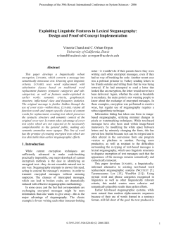 Exploiting Linguistic Features in Lexical Steganography: Design and