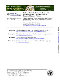 Defined Blocks in Terminal Plasma Cell Differentiation of Common
