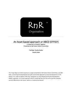 An Asset based approach or ABCD (EFFIGY)