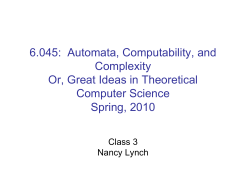 6.045J Lecture 3: DFAs and NFAs